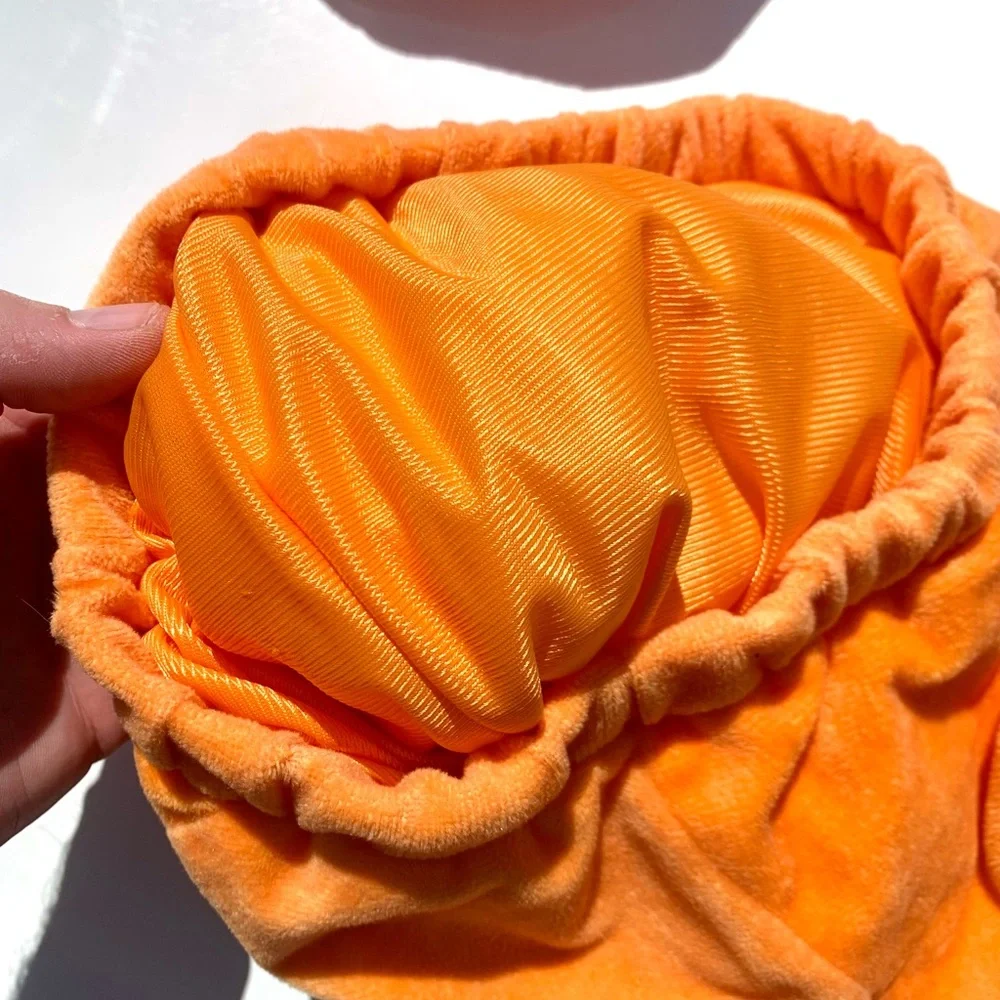 Pumpkin Plush Baby Costume - Orange Jack-o'-Lantern Size 12-18 Months - Picture 15 of 15
